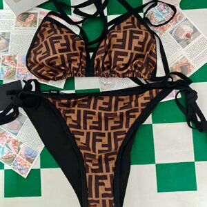 Fendi Beige Monogram Bikini Set